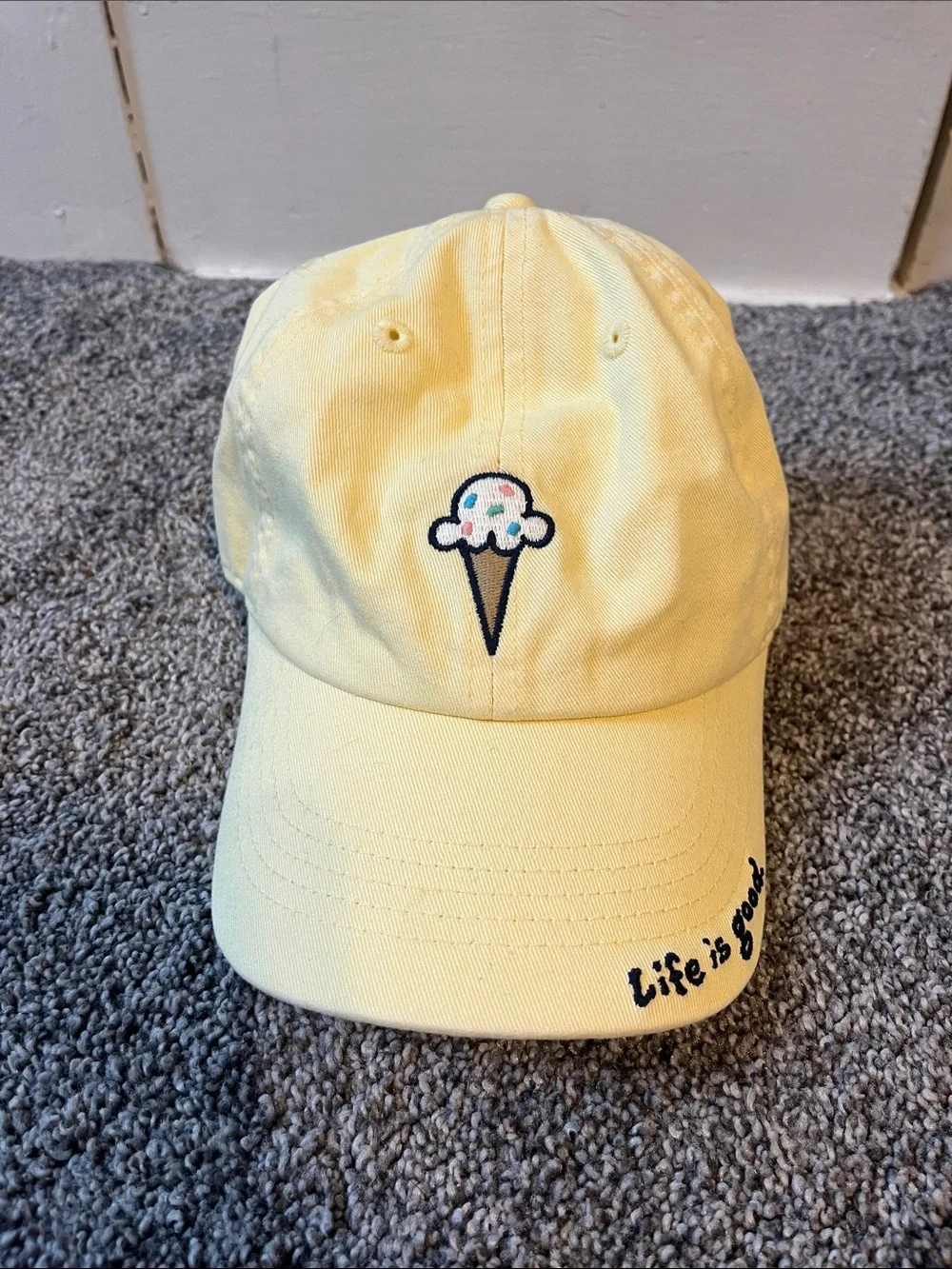 Life Is Good Kids Yellow Ice Cream Baseball Hat